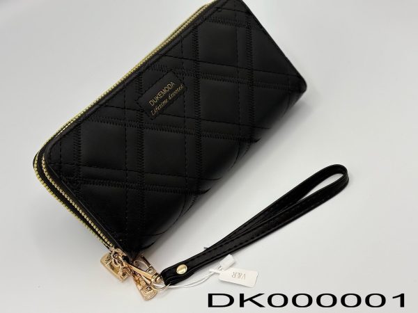 Black, leather-like, 2-piece wallet, elegant, high-quality and beautiful. DK0000